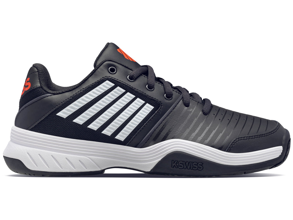 K-Swiss Men's Court Express Tennis Shoes in Jet Black/White/Spicy Orange