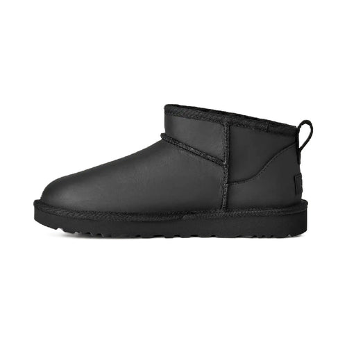 Women's UGG Classic Ultra Mini Leather Boot Black (1174210-BLK)