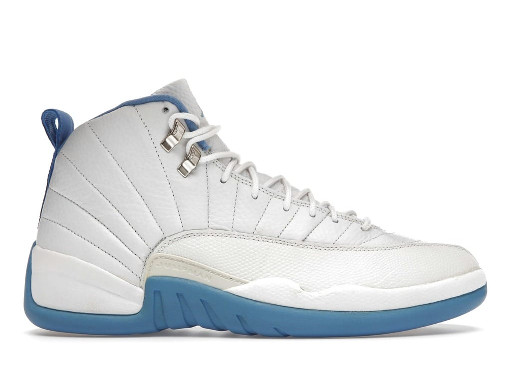 Jordan 12 Retro Melo White/University Blue-Metallic Silver Sneakers