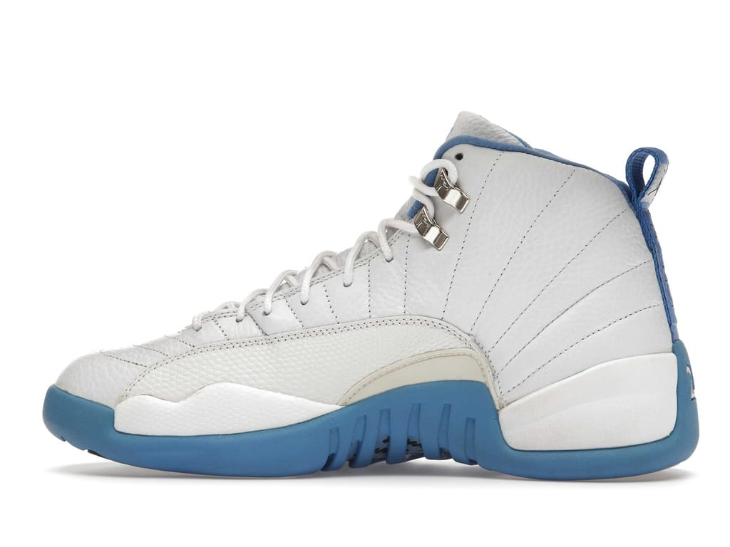 Jordan 12 Retro Melo White/University Blue-Metallic Silver Sneakers