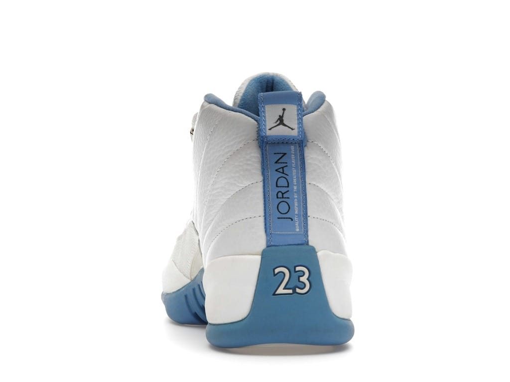 Jordan 12 Retro Melo White/University Blue-Metallic Silver Sneakers