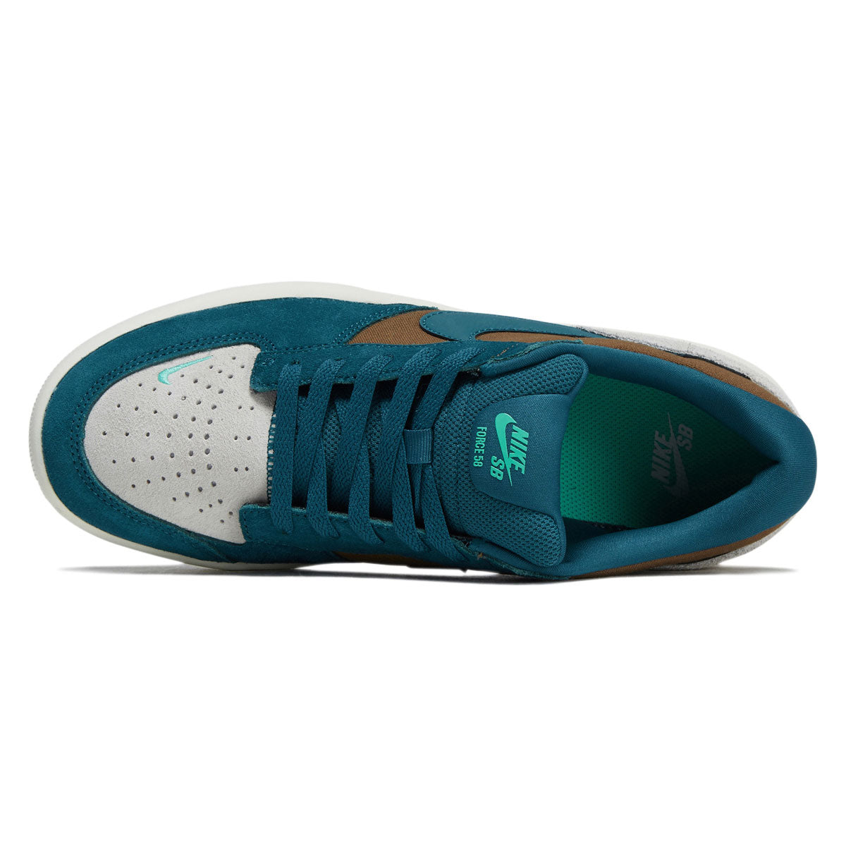 Nike SB Force 58 Shoes - Mosswood Brown/Geode Teal/Light Orewood Brown