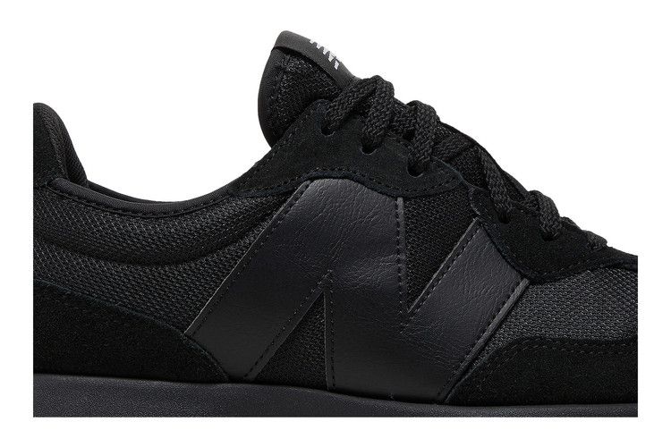 New Balance 327 Black White Tongue Logo