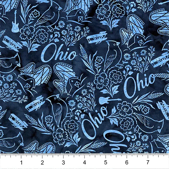 2026 All Ohio Shop Hop Fabric Preview - Ohio Blue | Quilt Beginnings