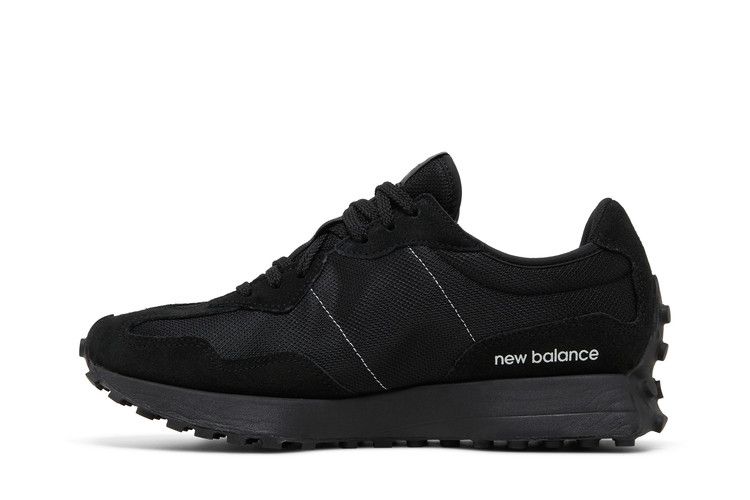 New Balance 327 Black White Tongue Logo