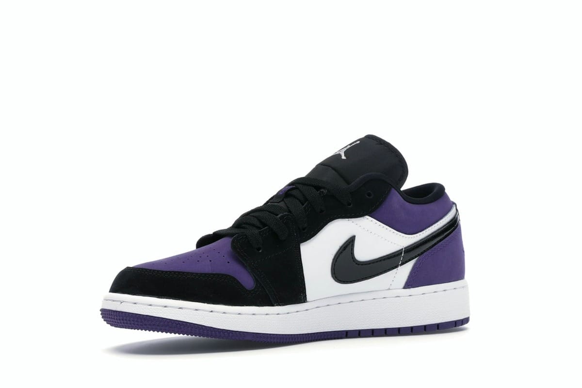 Jordan 1 Low Court Purple (GS) White Black 553560-125