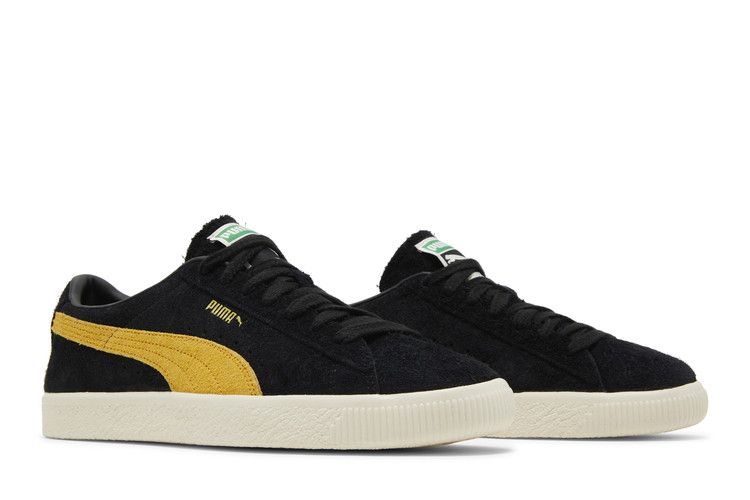 Puma Suede Vintage Black Mustard Seed Hairy Suede
