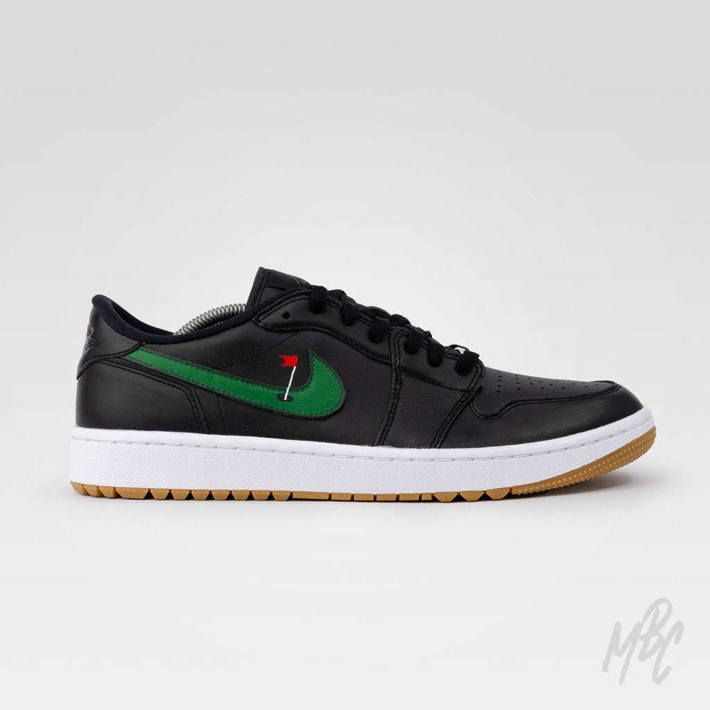 Clean on the Green - Jordan 1 Low Black Golf Custom