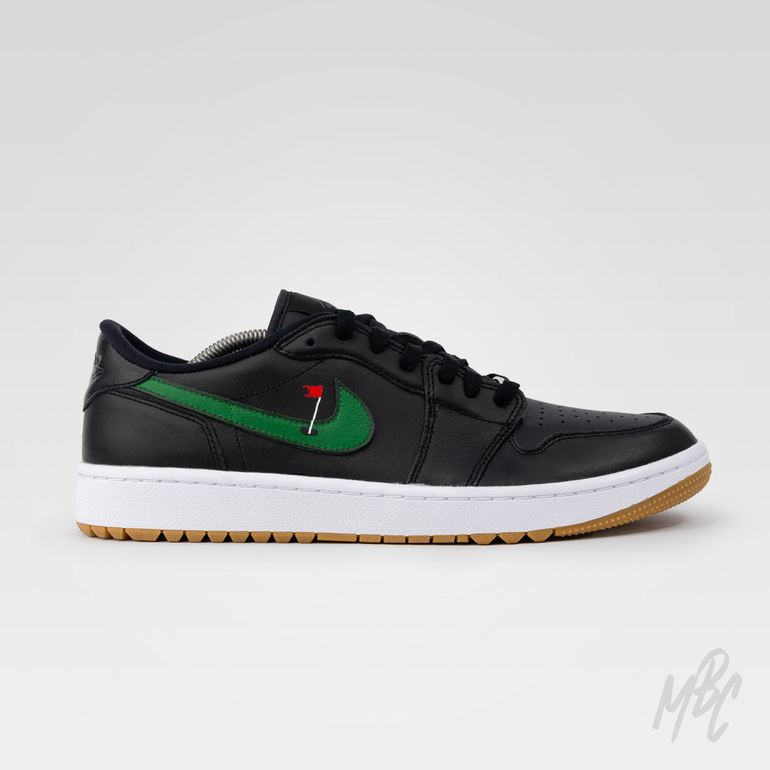 Clean on the Green - Jordan 1 Low Black Golf Custom