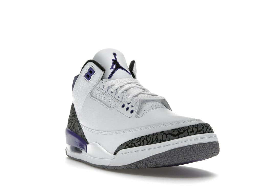 Air Jordan 3 Retro Dark Iris CT8532-105 White Black Cement Grey Sneakers