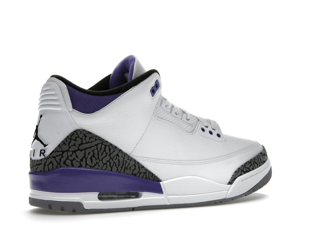 Air Jordan 3 Retro Dark Iris CT8532-105 White Black Cement Grey Sneakers