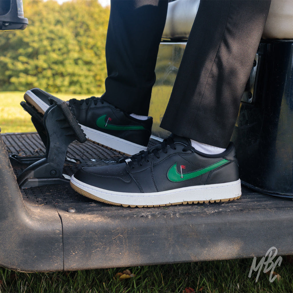 Clean on the Green - Jordan 1 Low Black Golf Custom