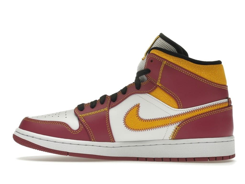 Air Jordan 1 Mid Dia de los Muertos DC0350-100 White/Fuchsia-Orange-Black Sneakers