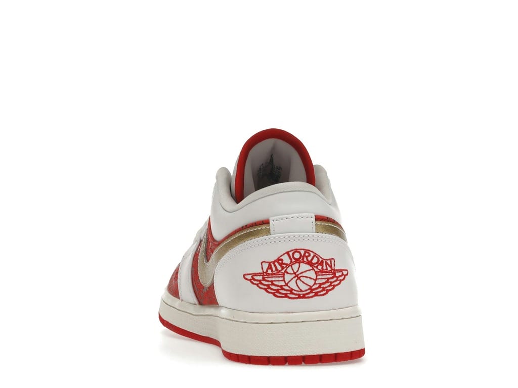 Jordan 1 Low Spades DJ5185-100 White/Metallic Gold-University Red-Sail Sneakers