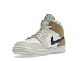 Air Jordan 1 Mid Tan Suede DO6726-100 White Team Red Khaki Blue Void Sneakers