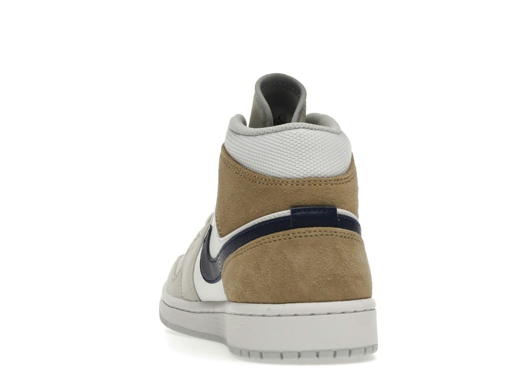 Air Jordan 1 Mid Tan Suede DO6726-100 White Team Red Khaki Blue Void Sneakers