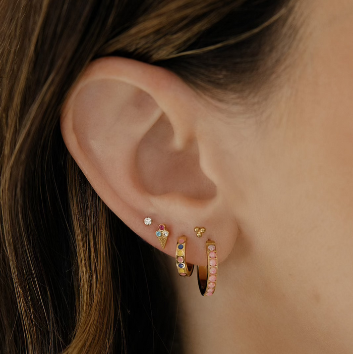 Secret Crush Hoops in Titanium