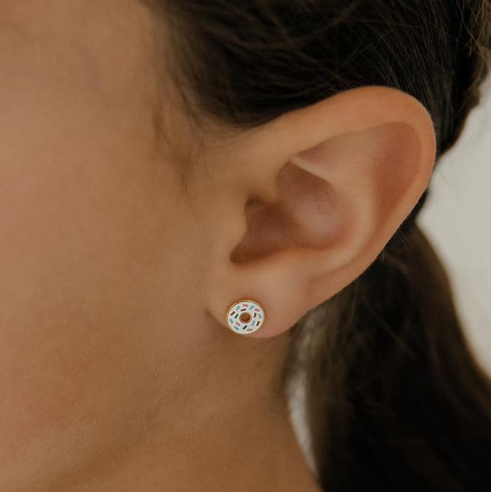 Sprinkled Donut Flat Back Stud