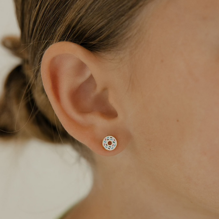 Sprinkled Donut Flat Back Stud