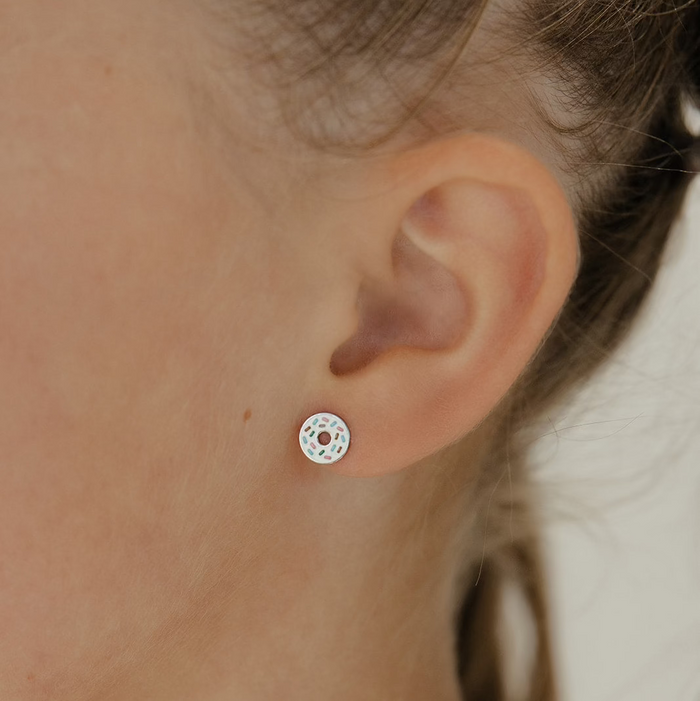 Sprinkled Donut Flat Back Stud
