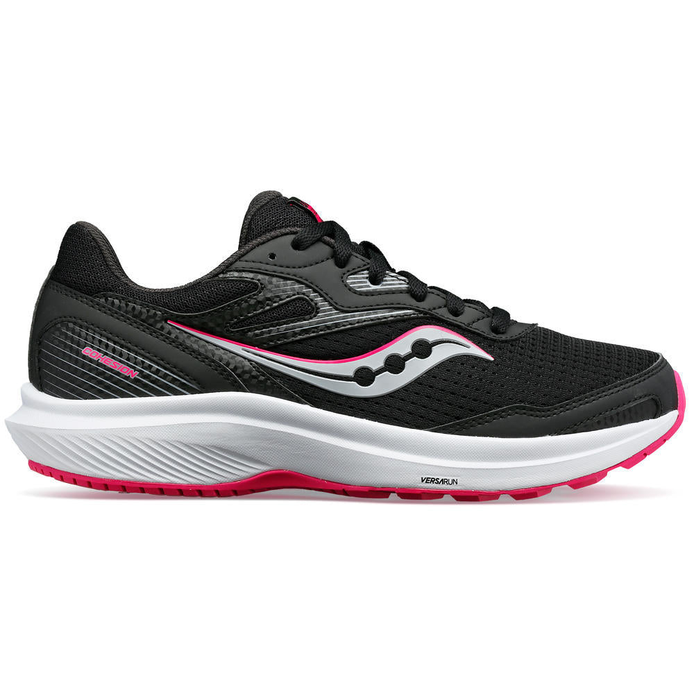 Saucony Women's Cohesion 16 Running Shoes in Black/Fuchsia (Wide)