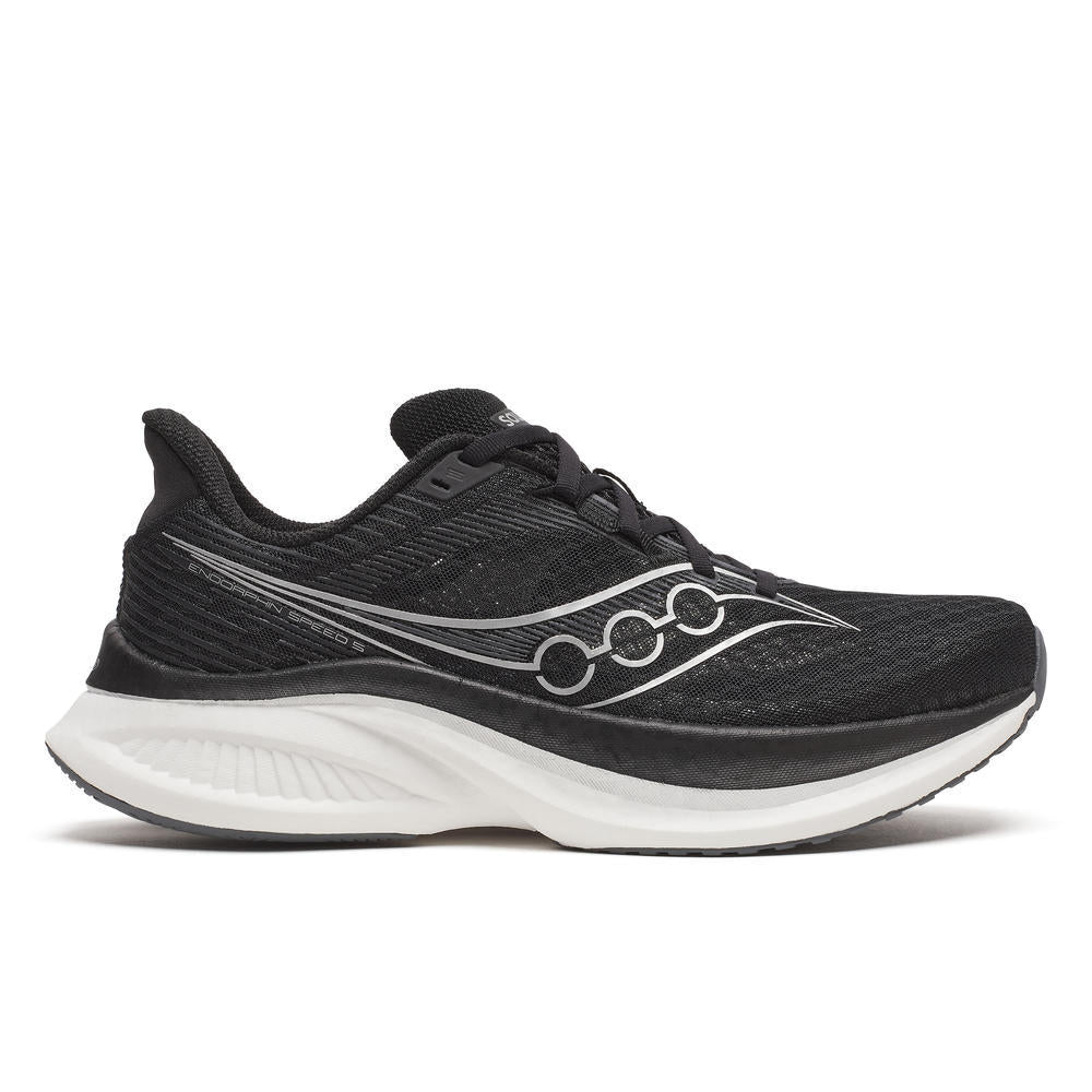 Saucony Men's Endorphin Speed 5 Running Shoes in Black/White (Wide)