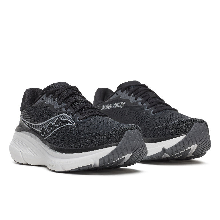 Saucony Women's Guide 19 Running Shoes in Black/Silver (Wide)