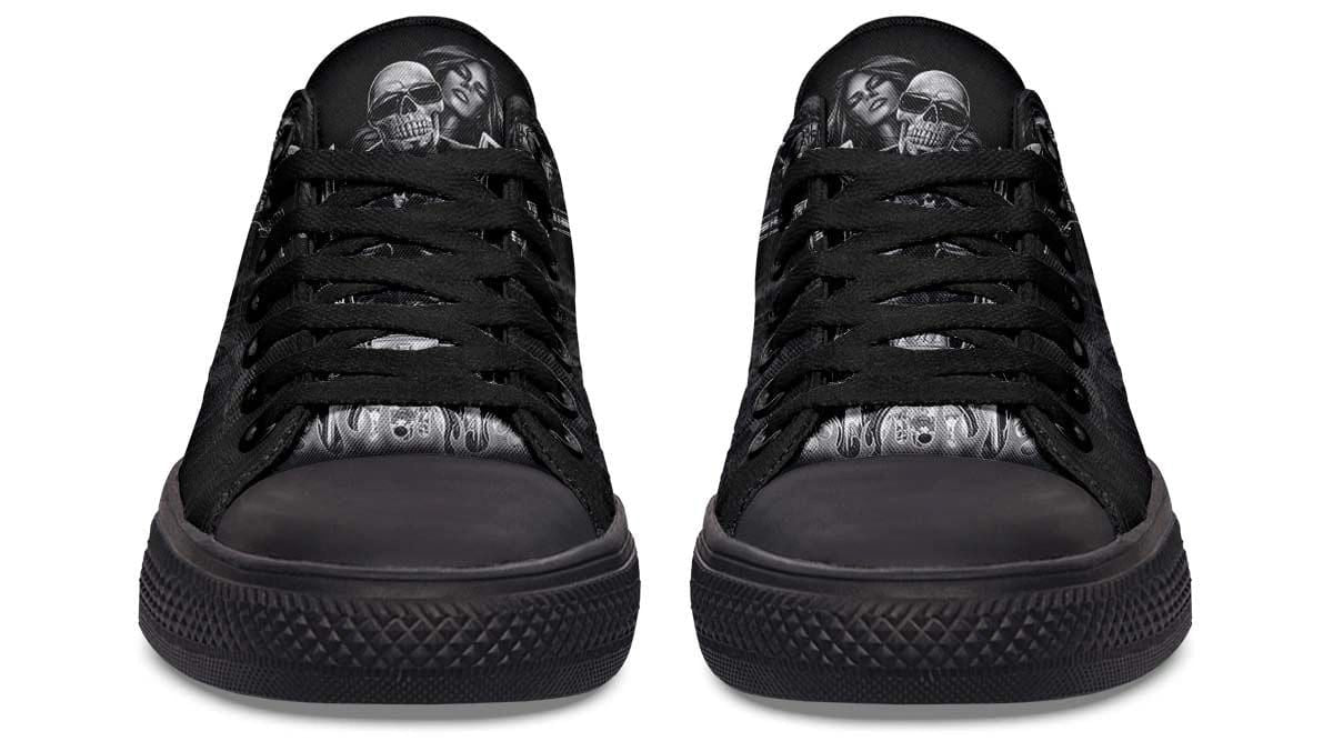 Motorbike Skull Black Lowtop Sneaker