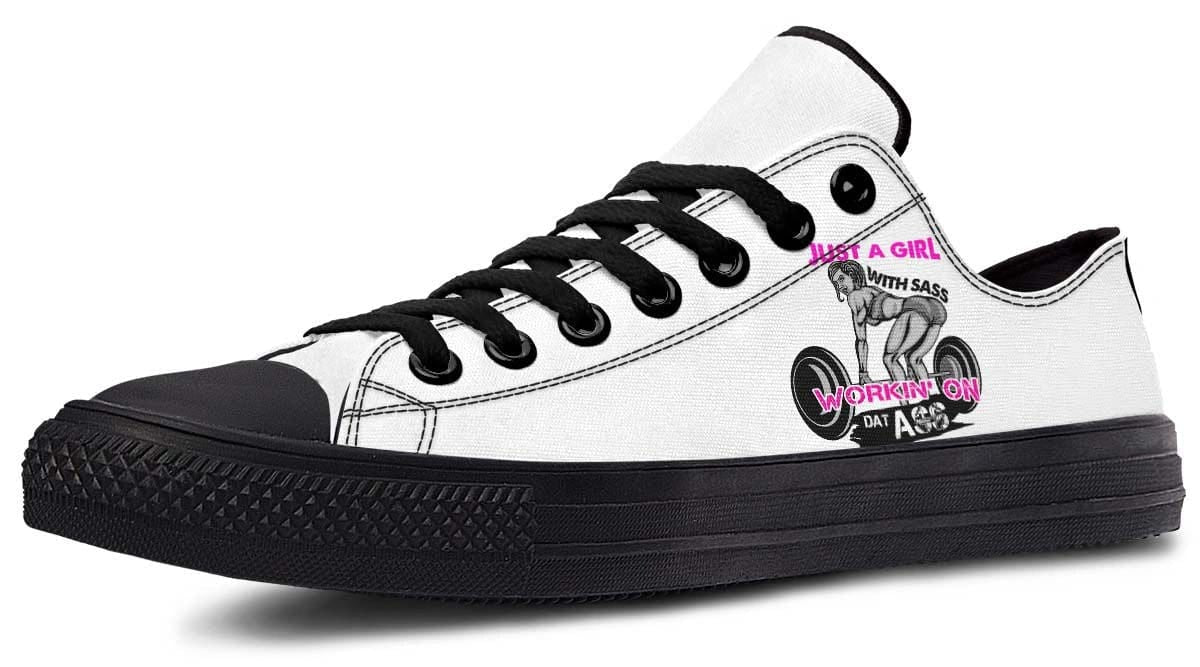“Just a Girl” in Gym Black Lowtop Sneaker