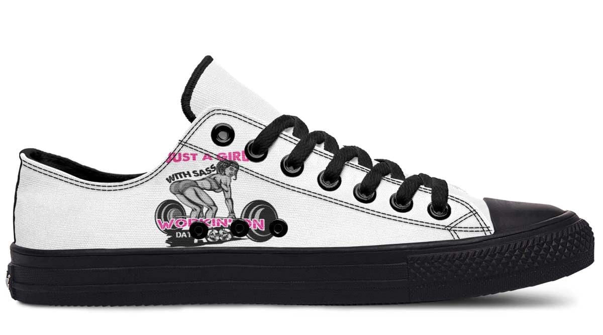 “Just a Girl” in Gym Black Lowtop Sneaker