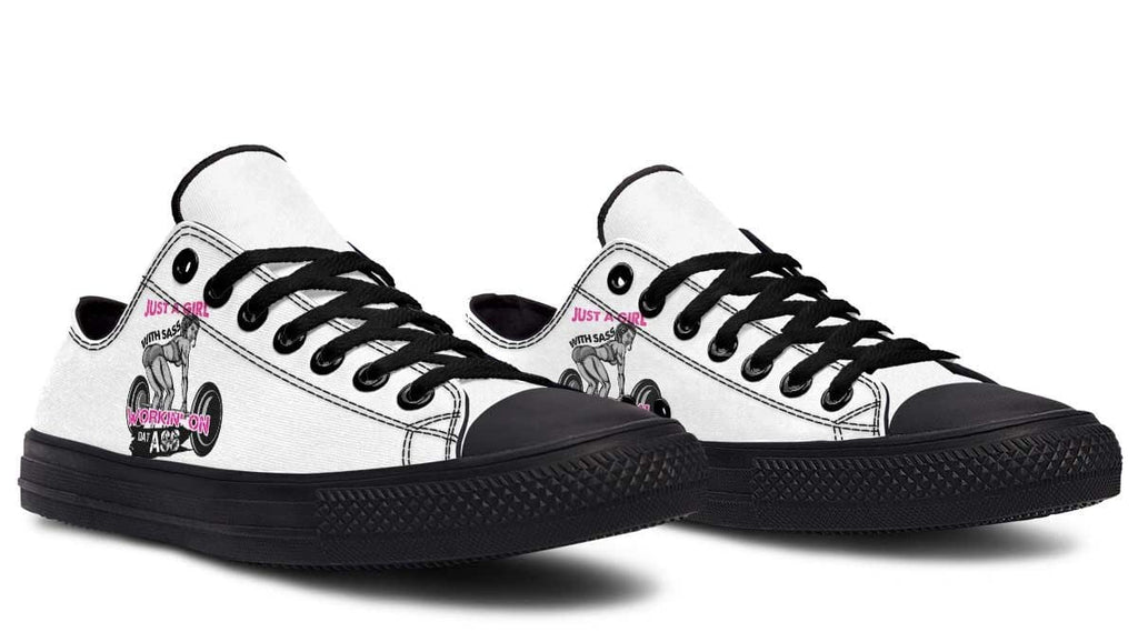 “Just a Girl” in Gym Black Lowtop Sneaker