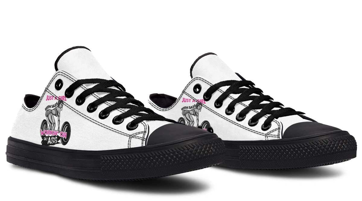 “Just a Girl” in Gym Black Lowtop Sneaker