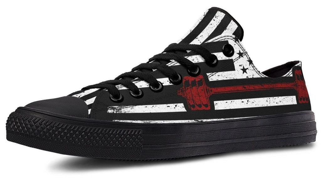 Black and White American Flag with Dumbbell Lowtop Sneaker