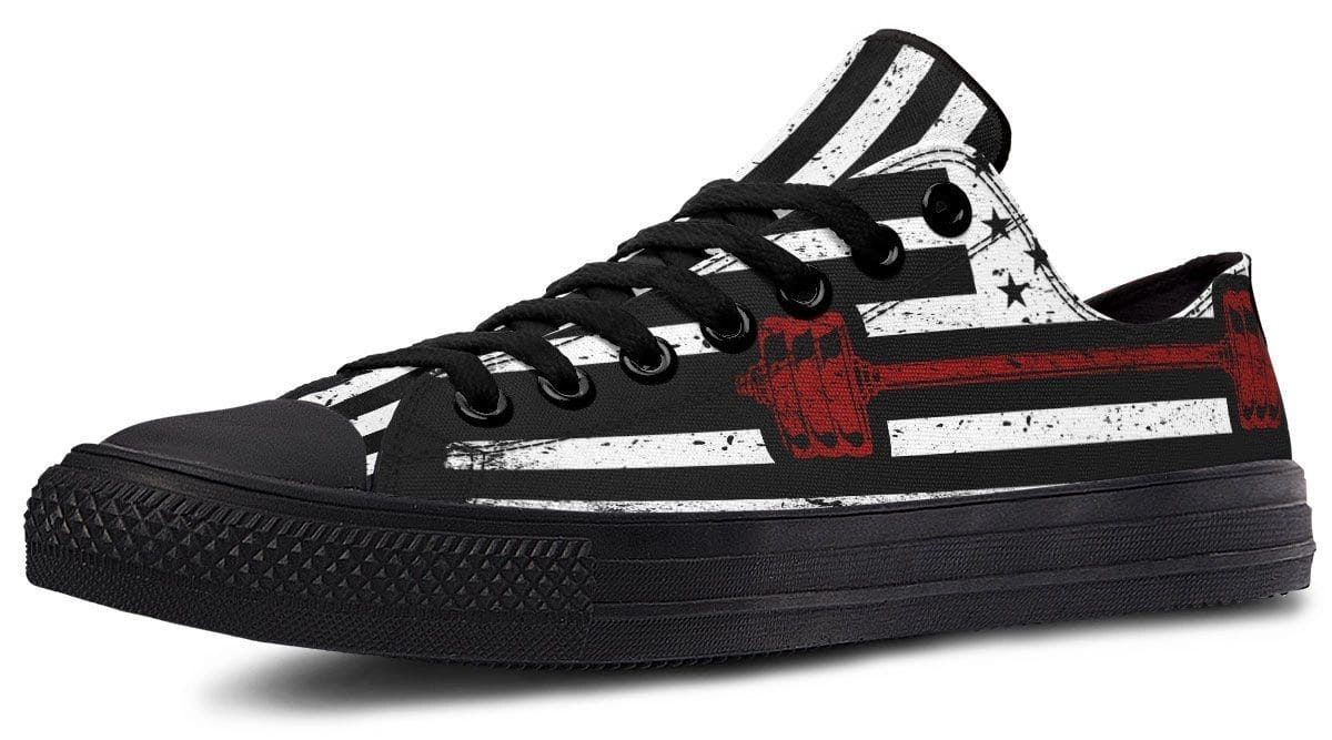 Black and White American Flag with Dumbbell Lowtop Sneaker