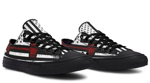Black and White American Flag with Dumbbell Lowtop Sneaker