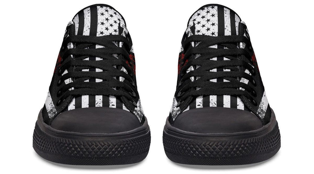 Black and White American Flag with Dumbbell Lowtop Sneaker