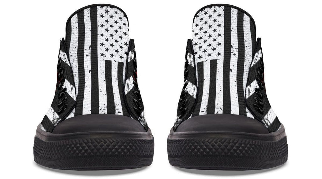 Black and White American Flag with Dumbbell Lowtop Sneaker