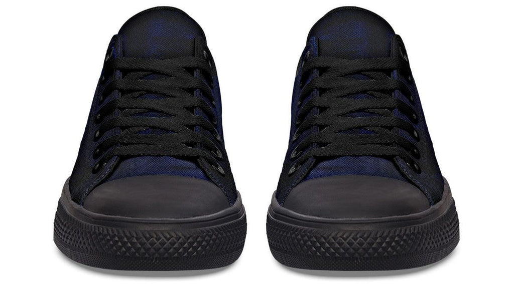 “No Pain No Gain” Blue Pattern Black Lowtop Sneaker