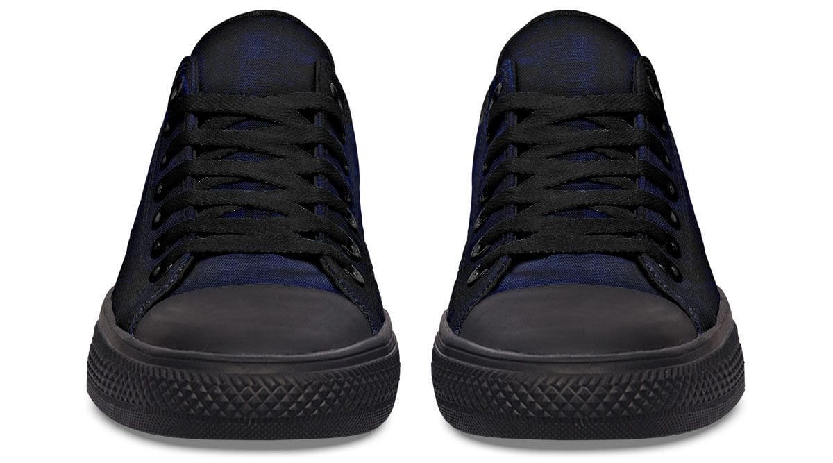 “No Pain No Gain” Blue Pattern Black Lowtop Sneaker