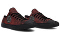 “No Pain No Gain” Red Pattern Black Lowtop Sneaker