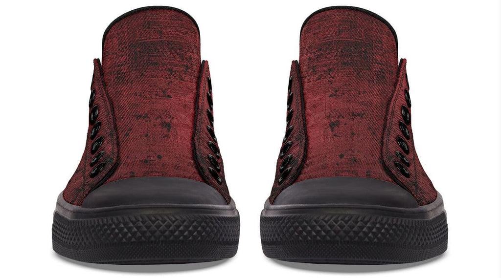 “No Pain No Gain” Red Pattern Black Lowtop Sneaker
