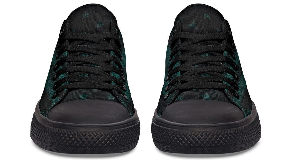 “No Pain No Gain” American Flag Green Pattern Black Lowtop Sneaker