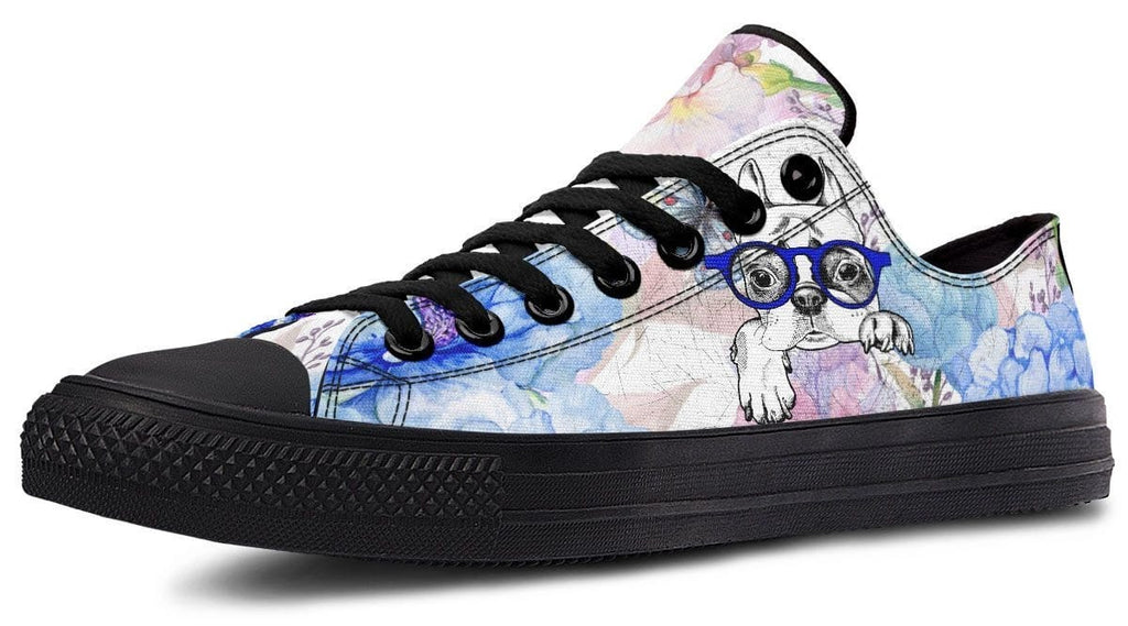 Colorful Flower with Dog pattern Lowtop Sneaker