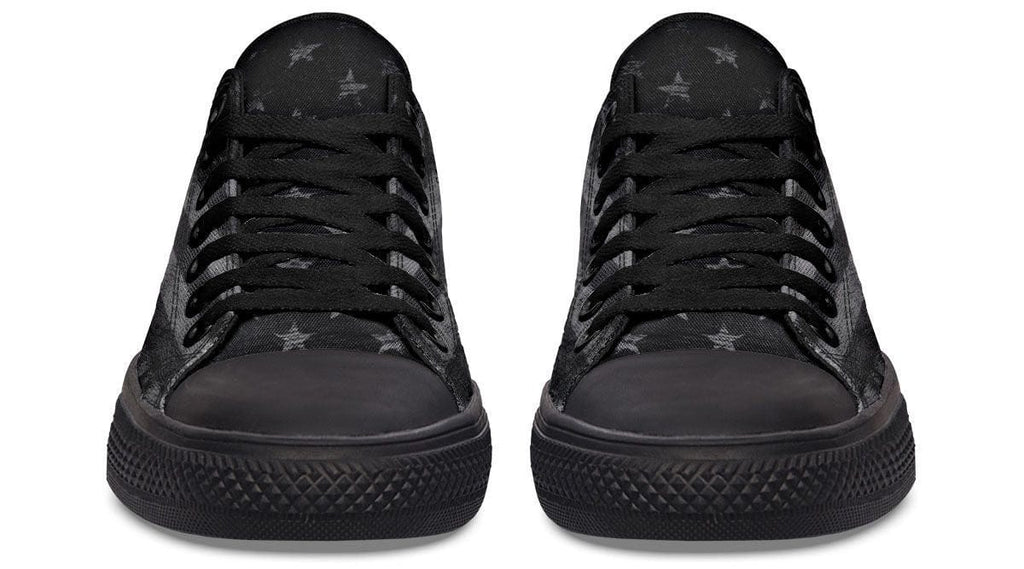 “No Pain No Gain” B&W Pattern Black Lowtop Sneaker