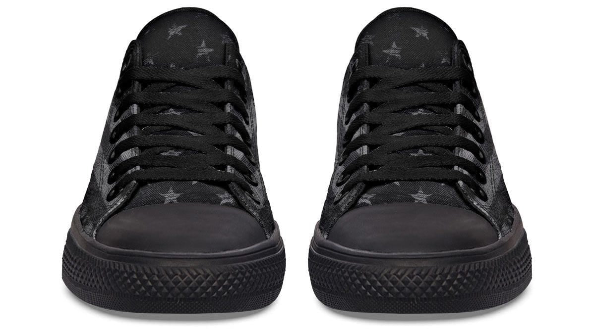 “No Pain No Gain” B&W Pattern Black Lowtop Sneaker