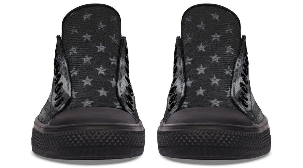 “No Pain No Gain” B&W Pattern Black Lowtop Sneaker
