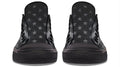 “No Pain No Gain” B&W Pattern Black Lowtop Sneaker