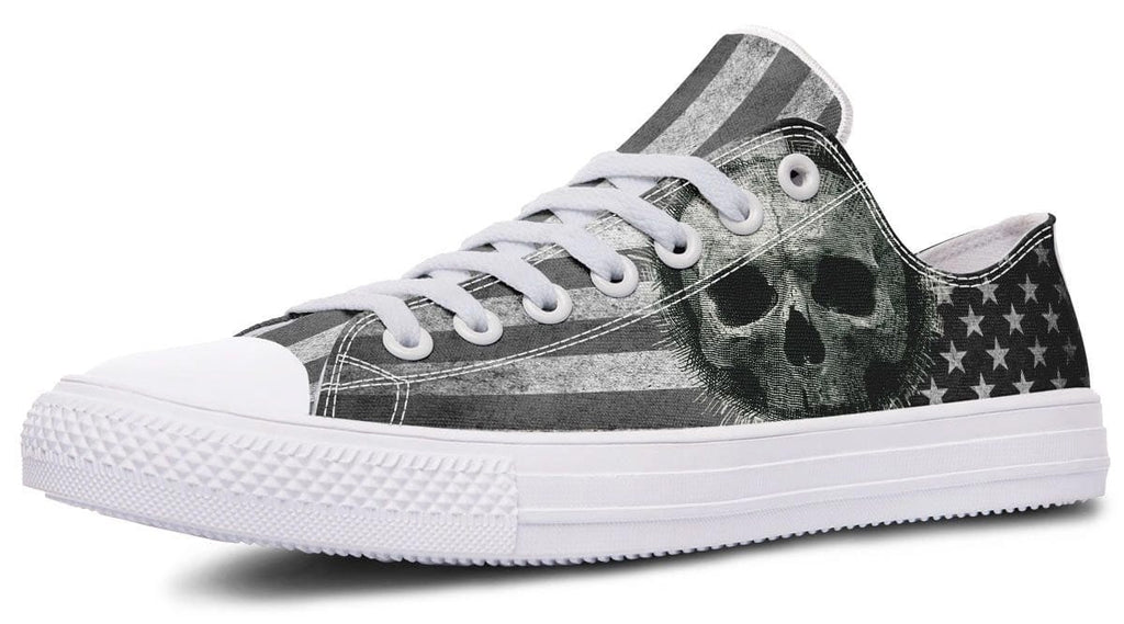 B&W American Skull White Lowtop Sneaker