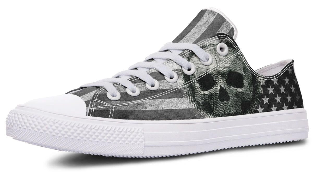 B&W American Skull White Lowtop Sneaker