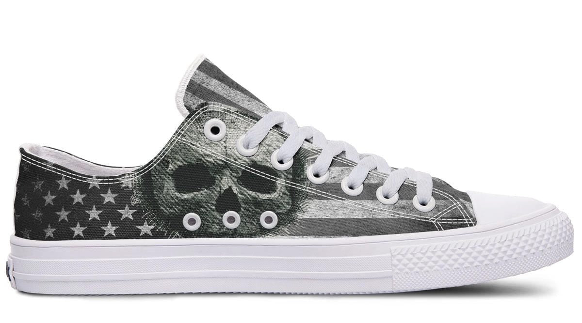 B&W American Skull White Lowtop Sneaker